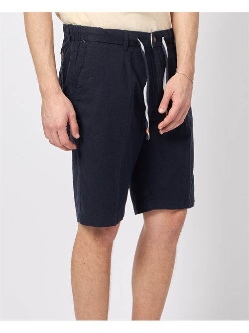 Bermuda Yes Zee in linen blend with drawstring YES ZEE | P770-PW000710